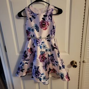 Girl's Emily Rose floral dress w/rhinestones, size 7